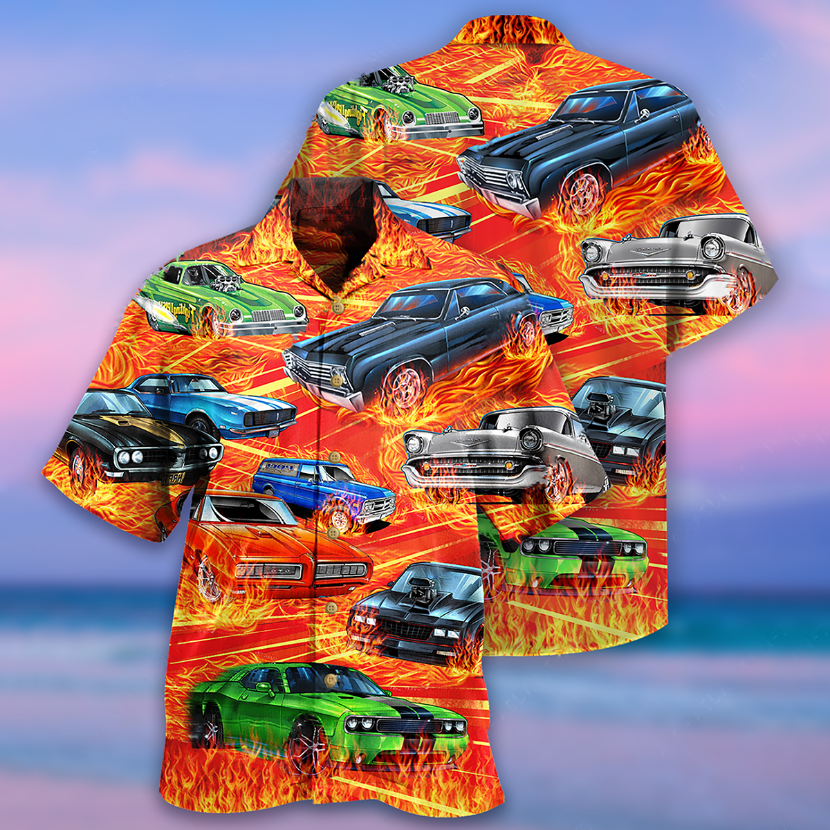 Car On Fire Cool - Hawaiian Shirt - Reefox