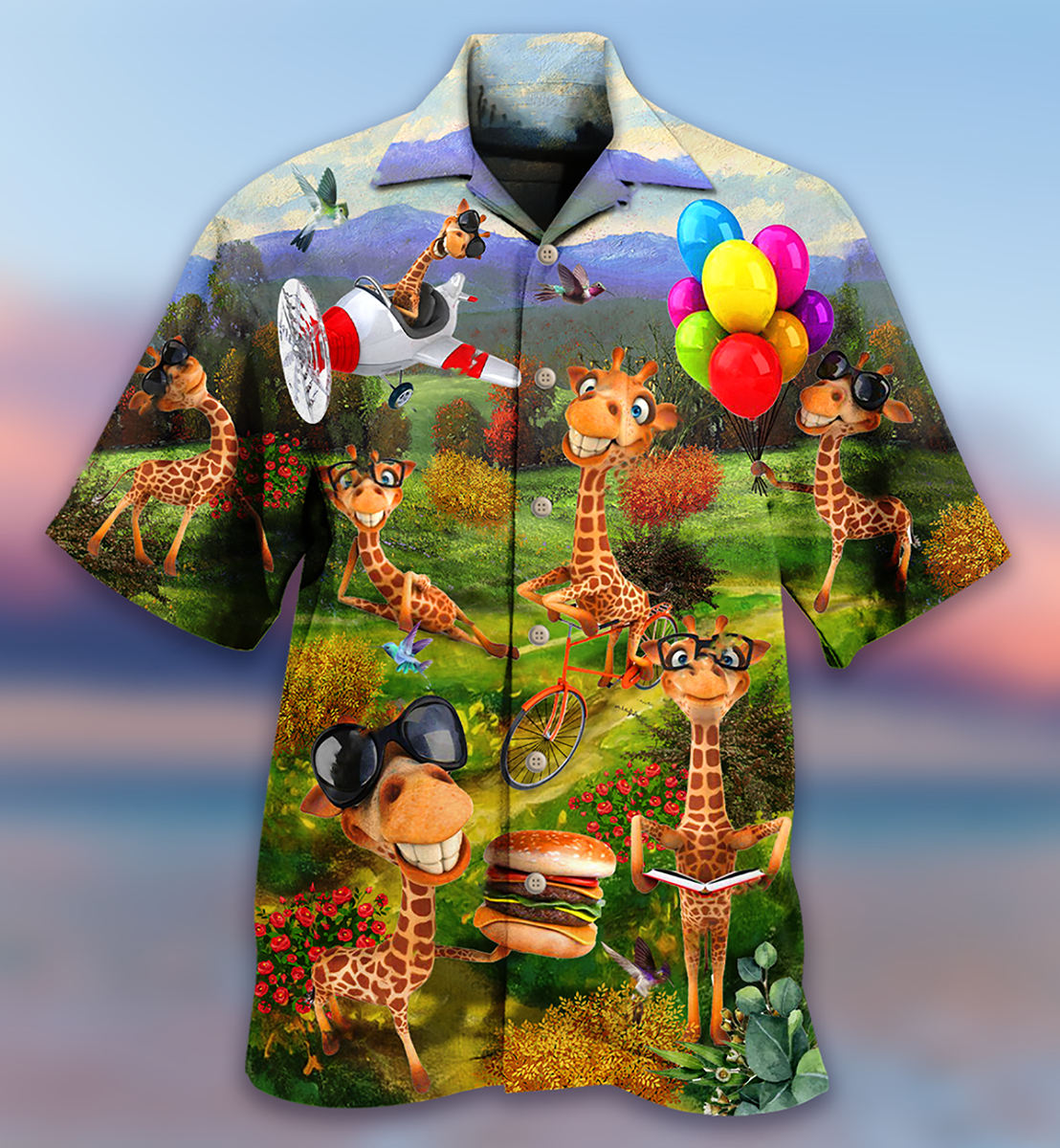 Giraffe Smile Happy - Hawaiian Shirt - Reefox