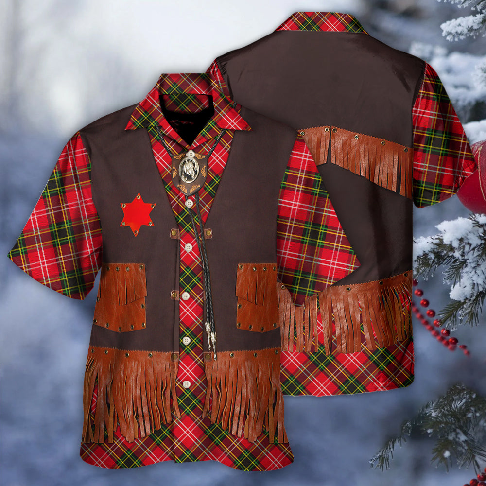 Christmas Santa Cowboy Vintage Style - Hawaiian Shirt - Reefox
