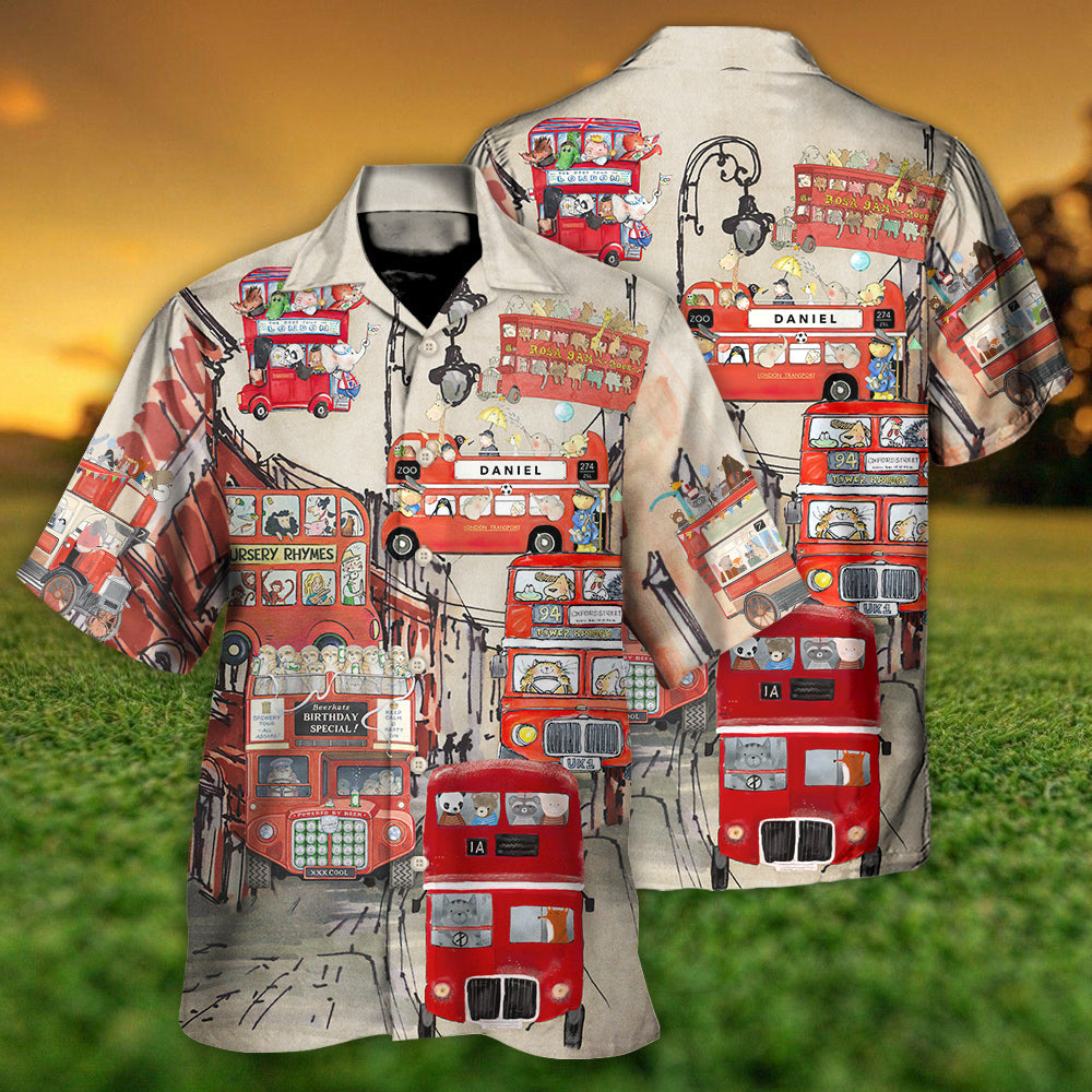 Bus Driver Big Red Party Bus - Hawaiian Shirt - Reefox