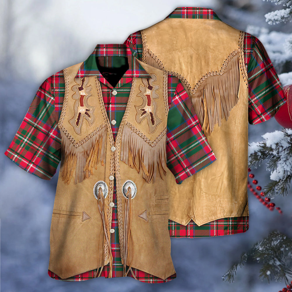 Christmas Santa Vintage Western Jacket Fringe - Hawaiian Shirt - Reefox