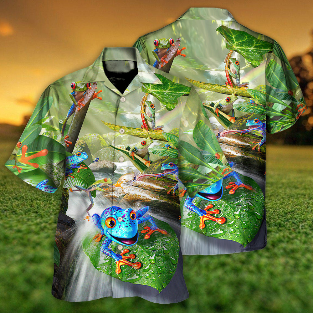 Frog Every Journey Begins With A Single Hop - Hawaiian Shirt - Reefox