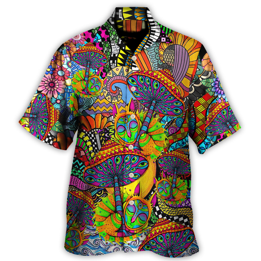 Hawaiian Shirt / Adults / S Hippie Peace Life Color Floral Style - Hawaiian Shirt - Reefox