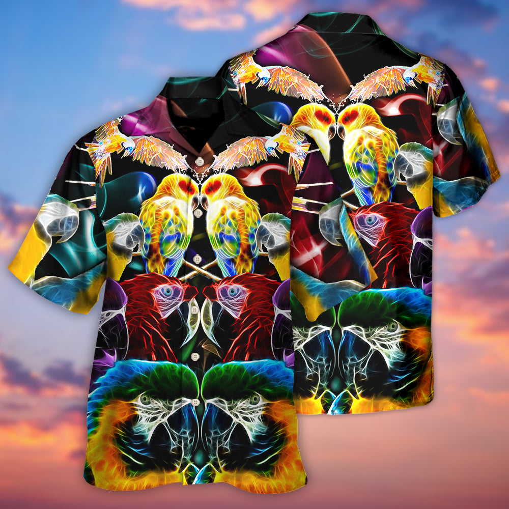 Parrot Wild Animal Neon Colorful - Hawaiian Shirt - Reefox