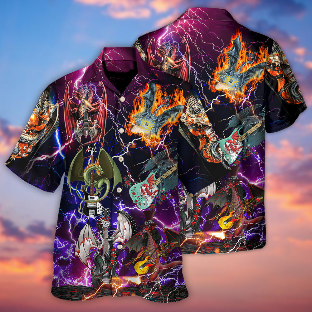 Guitar Dragon Play Until They Die - Hawaiian Shirt - Reefox