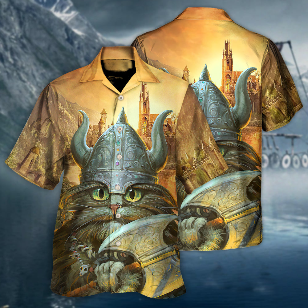 Viking Cat Hagar The Hairy Came To Purr And Pillage - Hawaiian Shirt - Reefox