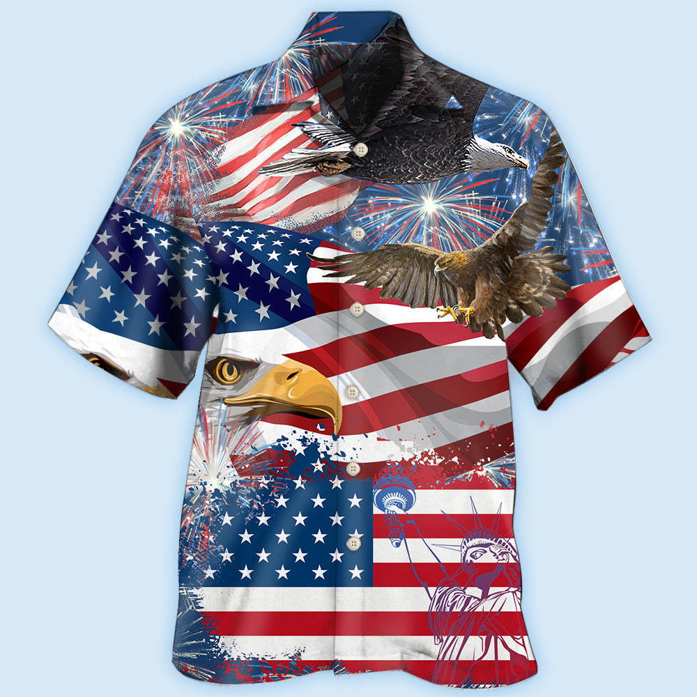 America 4th Of July America Eagle Freedom - Hawaiian Shirt - Reefox