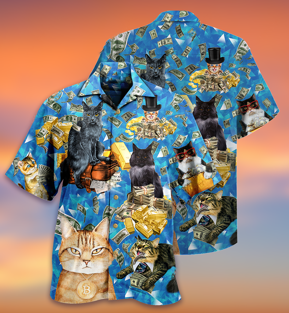 Cat Love Money Cool - Hawaiian Shirt - Reefox
