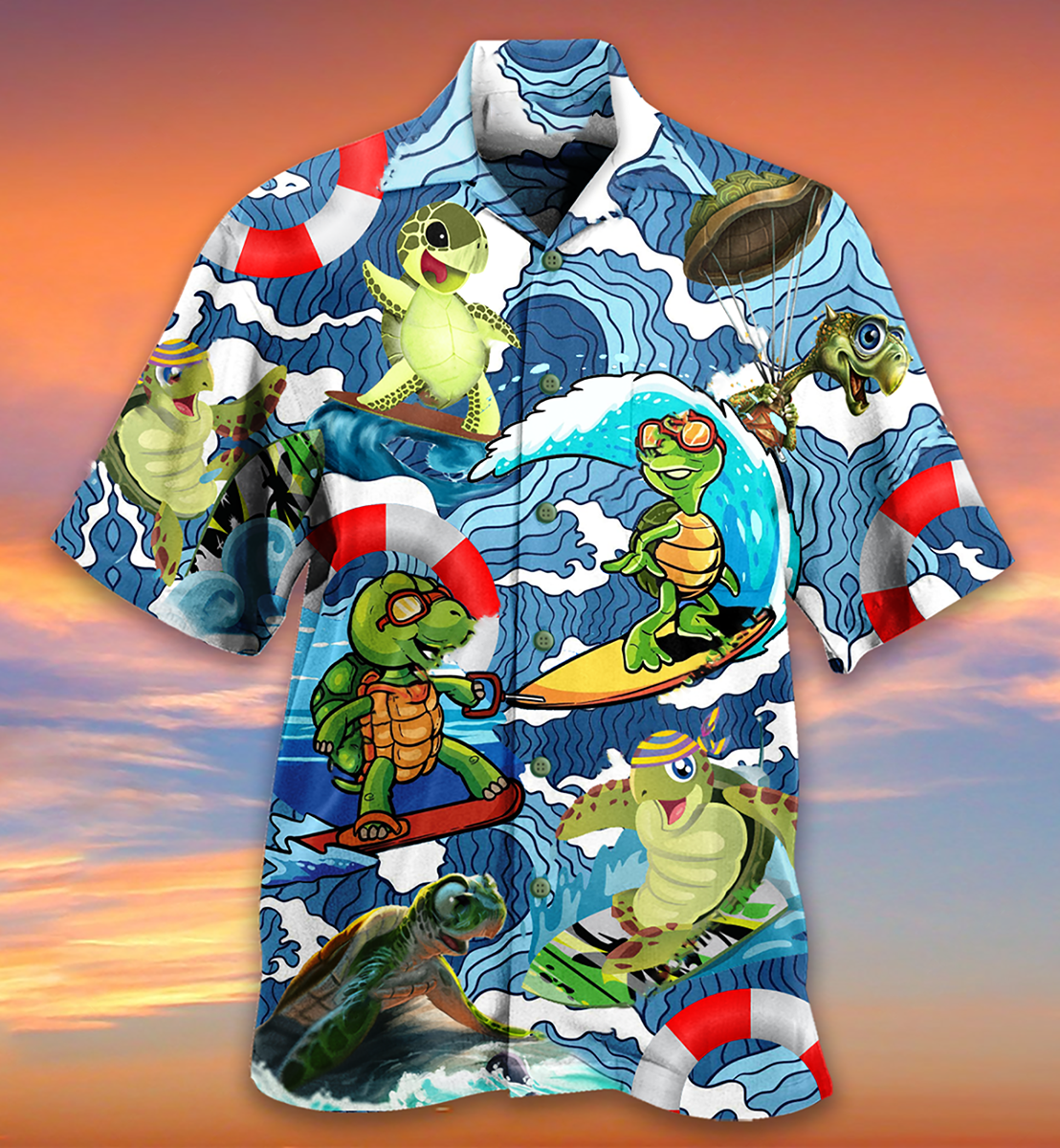 Turtle Surf Happy Style - Hawaiian Shirt - Reefox