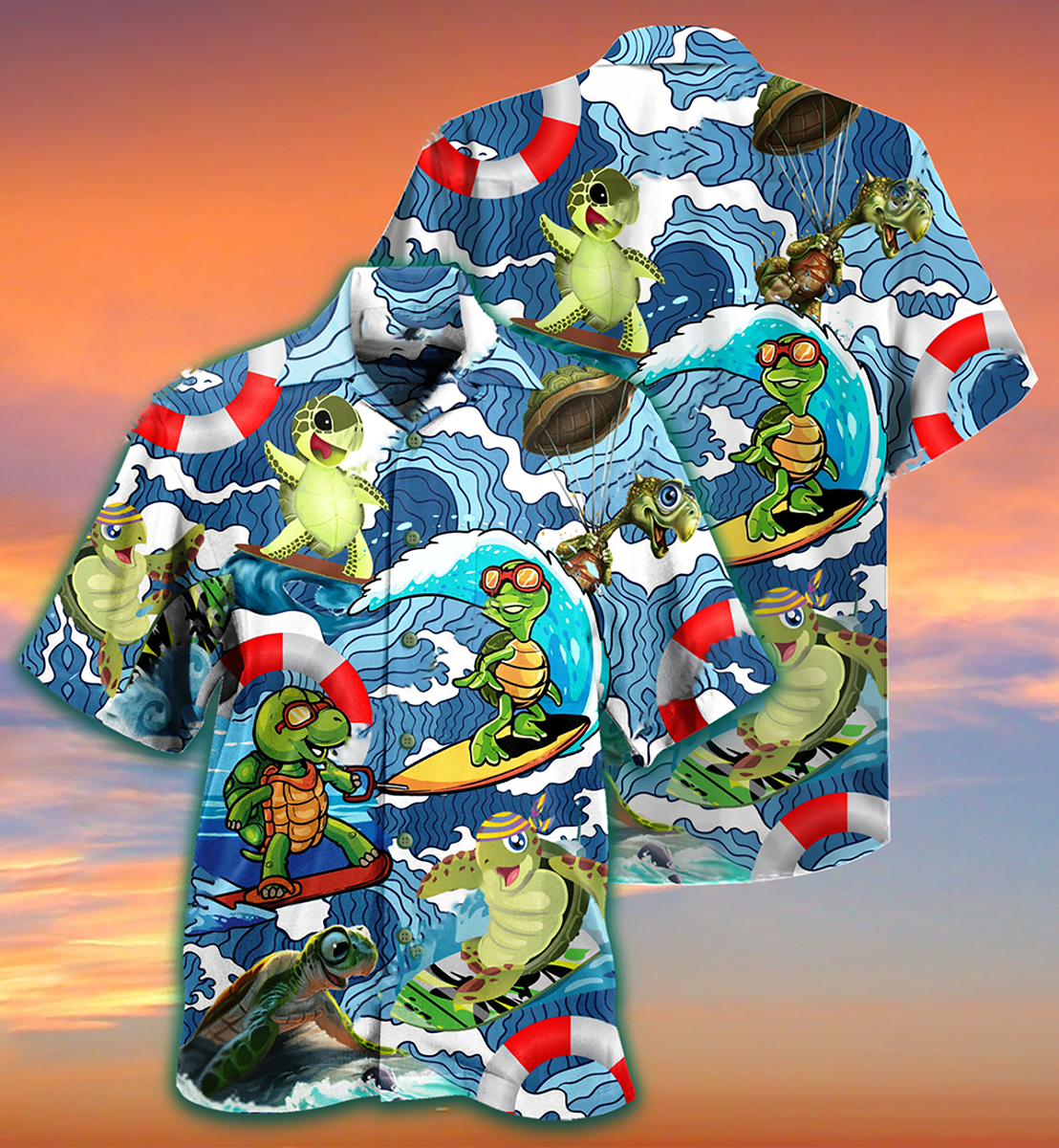 Turtle Surf Happy Style - Hawaiian Shirt - Reefox