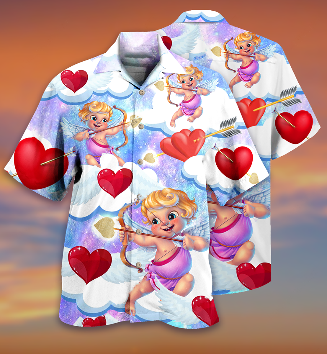 Valentine Love Cupid - Hawaiian Shirt - Reefox