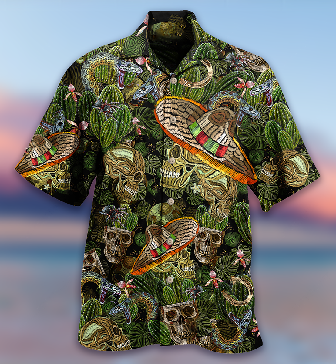 Skull Love Cactus Style - Hawaiian Shirt - Reefox