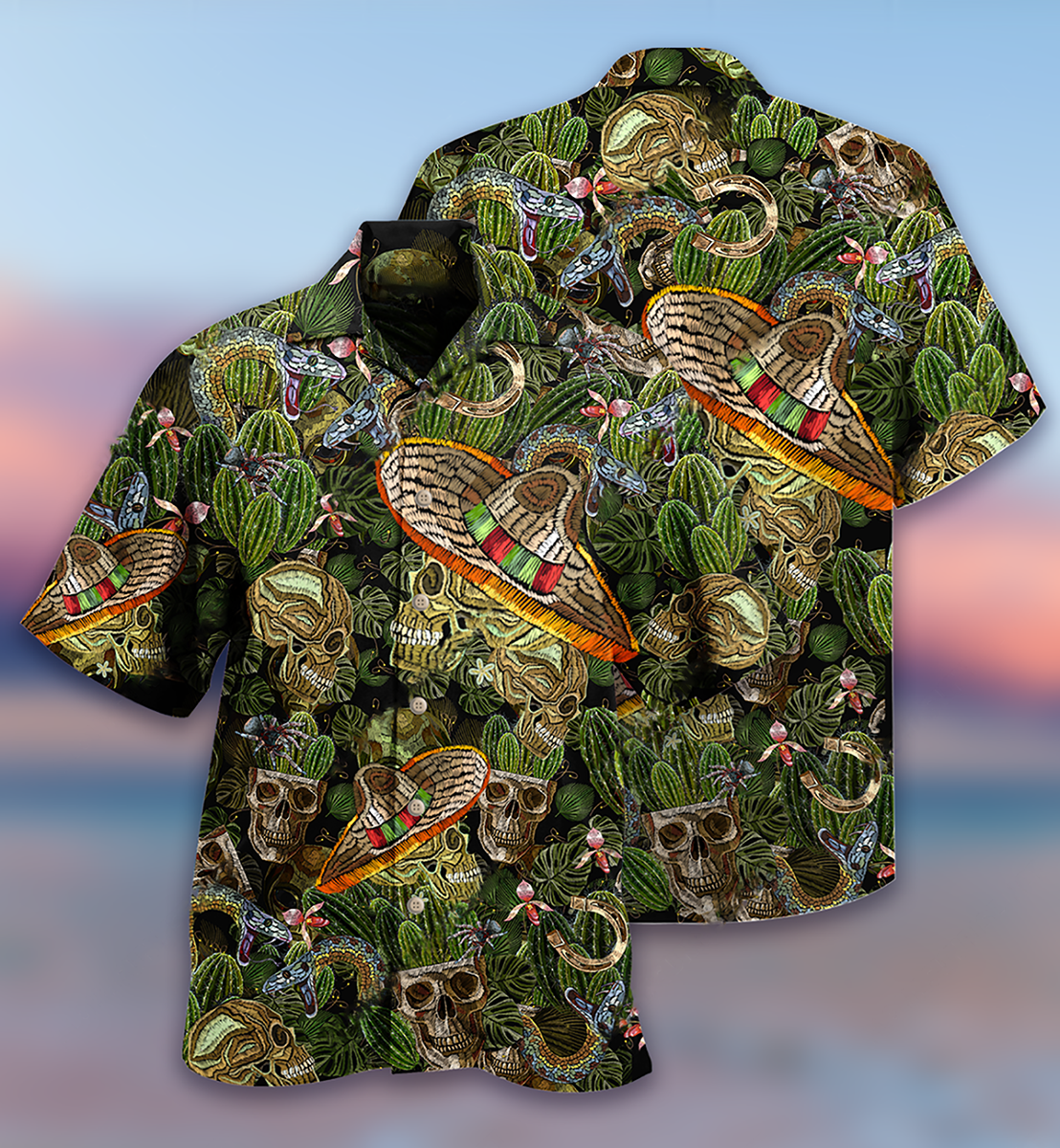 Skull Love Cactus Style - Hawaiian Shirt - Reefox