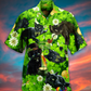Black Cat Love Green Leaf - Hawaiian Shirt - Reefox