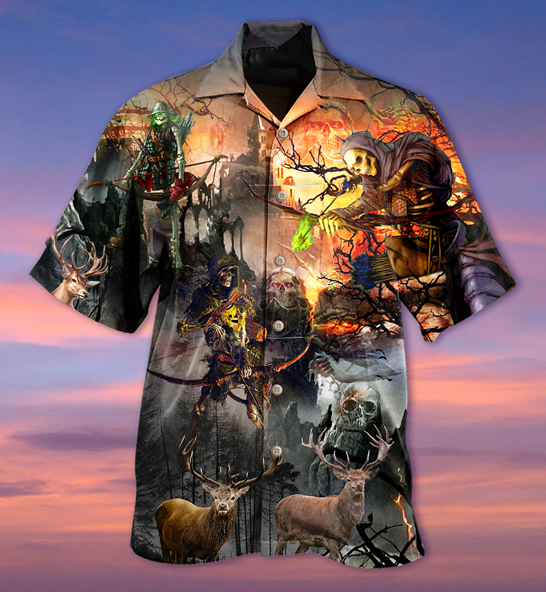 Skull Love Hunting - Hawaiian Shirt - Reefox