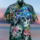 Skull Love Flowers Smile Happy - Hawaiian Shirt - Reefox