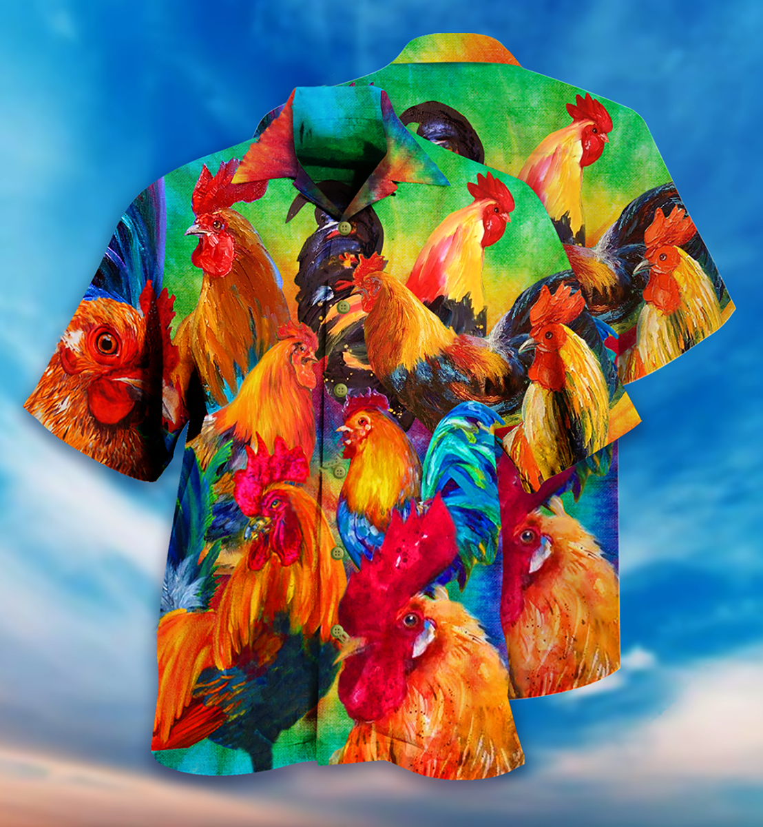Chicken Rooster Style - Hawaiian Shirt - Reefox