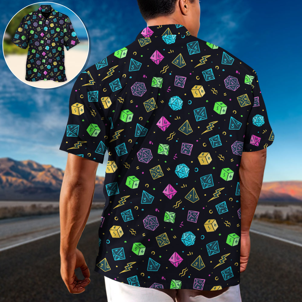 DnD Dice Retro Design - Hawaiian Shirt