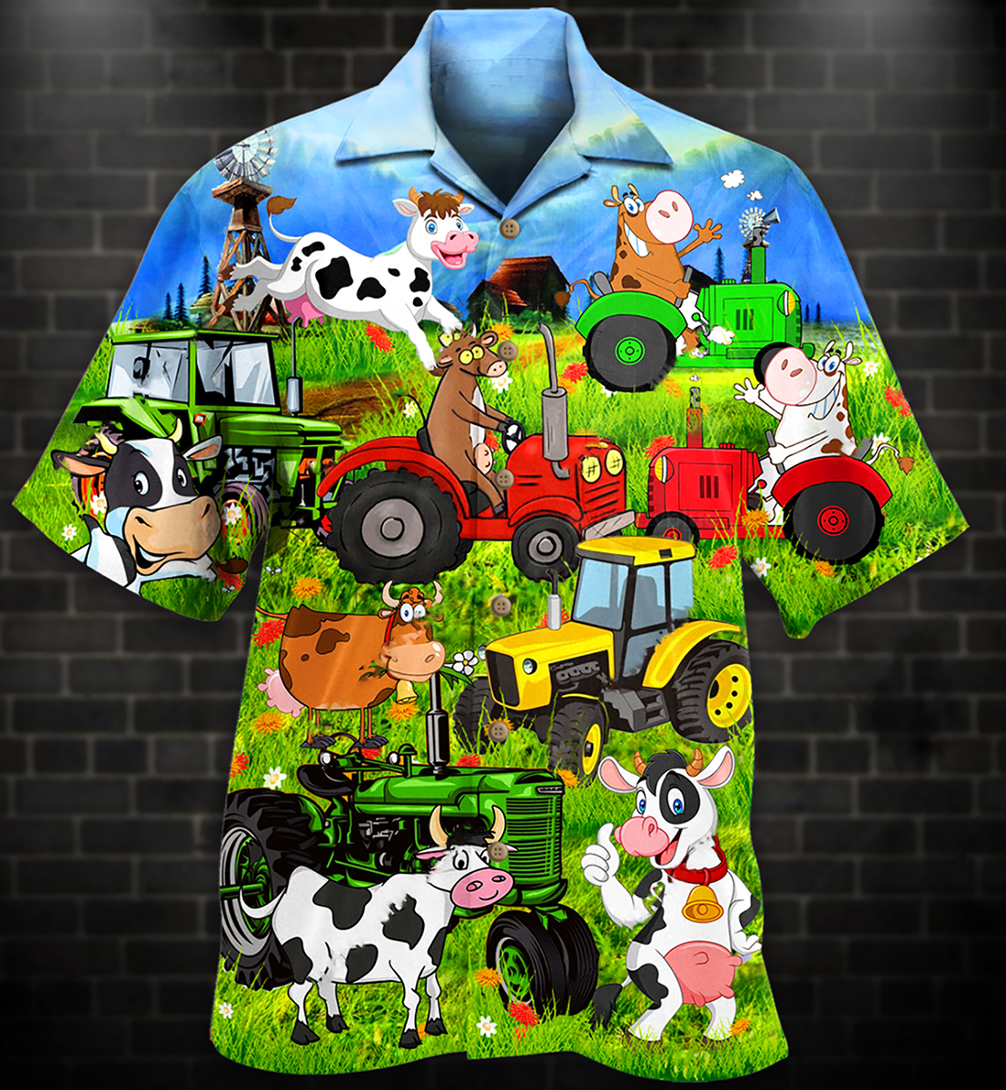 Cow Funny Happy Everyday - Hawaiian Shirt - Reefox