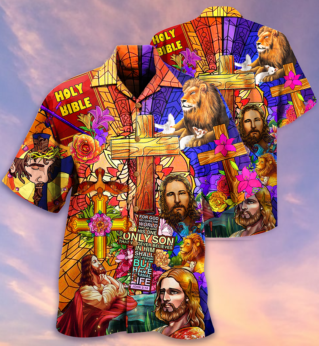 Jesus Lion And Flowers Cool - Hawaiian Shirt - Reefox
