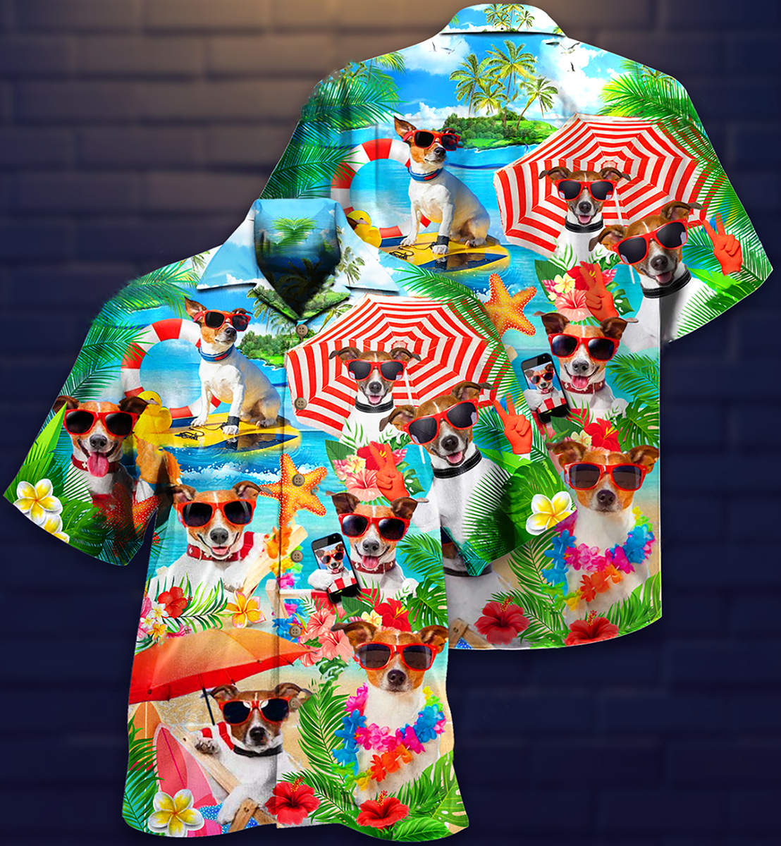 Jack Russell Terrier Dog Love Beach - Hawaiian Shirt - Reefox
