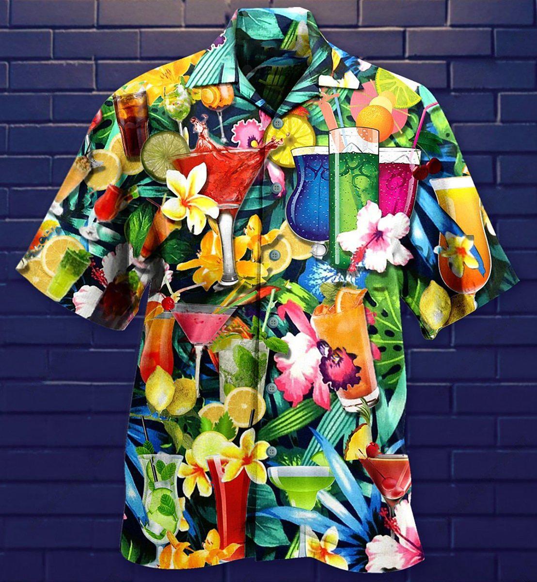 Cocktail And Flowers - Hawaiian Shirt - Reefox