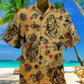 Gambling Flowers Skull - Hawaiian Shirt - Reefox