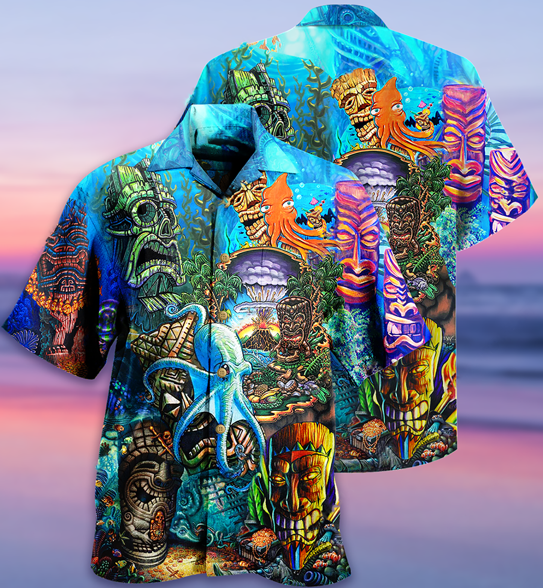 Tiki And Ocean - Hawaiian Shirt - Reefox
