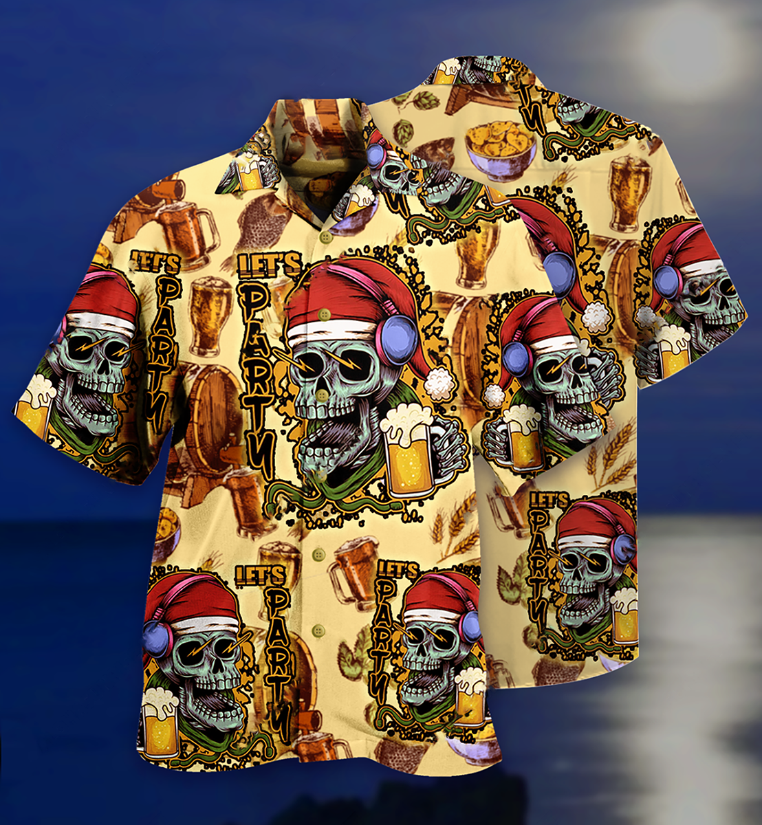 Skull Merry Xmas - Hawaiian Shirt - Reefox