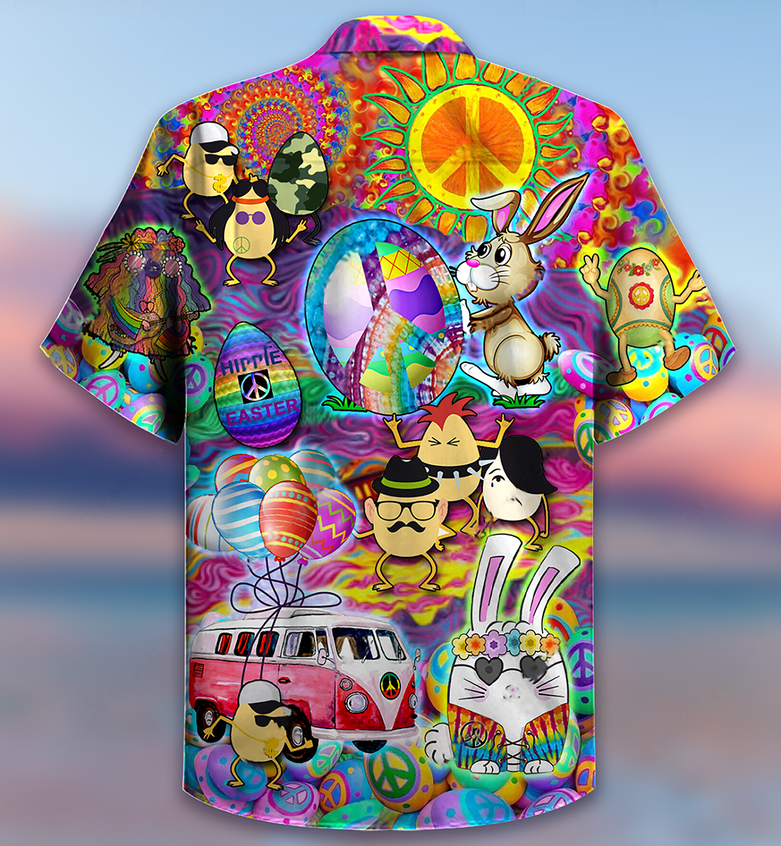 Hippie Easter Peace Life Color Funny Party - Hawaiian Shirt - Reefox
