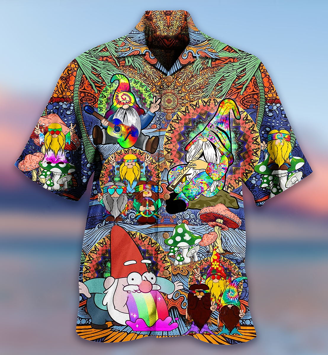 Hippie Gnome Peace Life Color - Hawaiian Shirt - Reefox