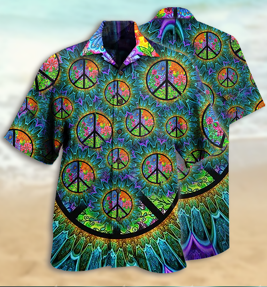 Hippie Peace Life Color - Hawaiian Shirt - Reefox
