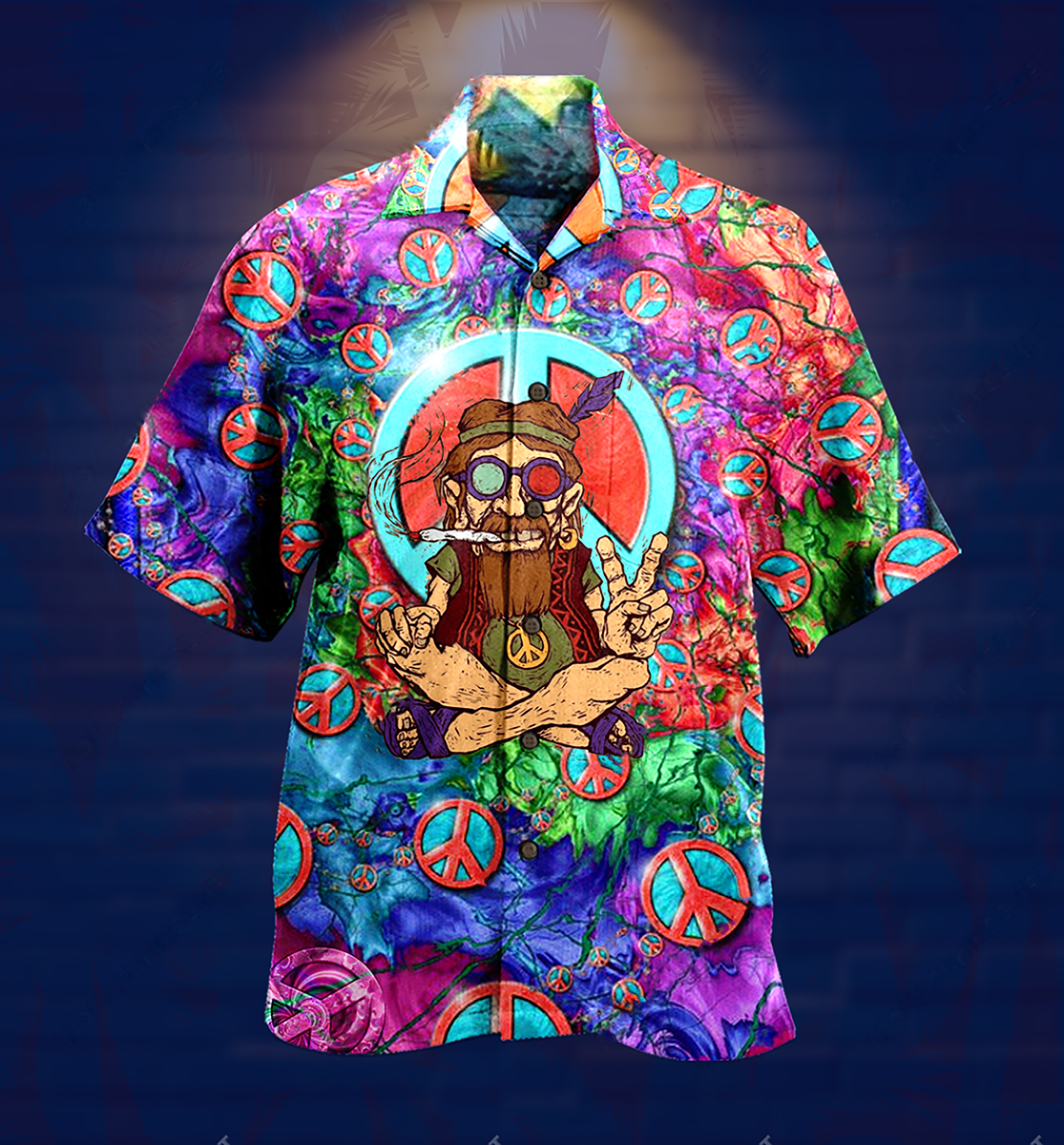 Hippie Peace Life Funny - Hawaiian Shirt - Reefox