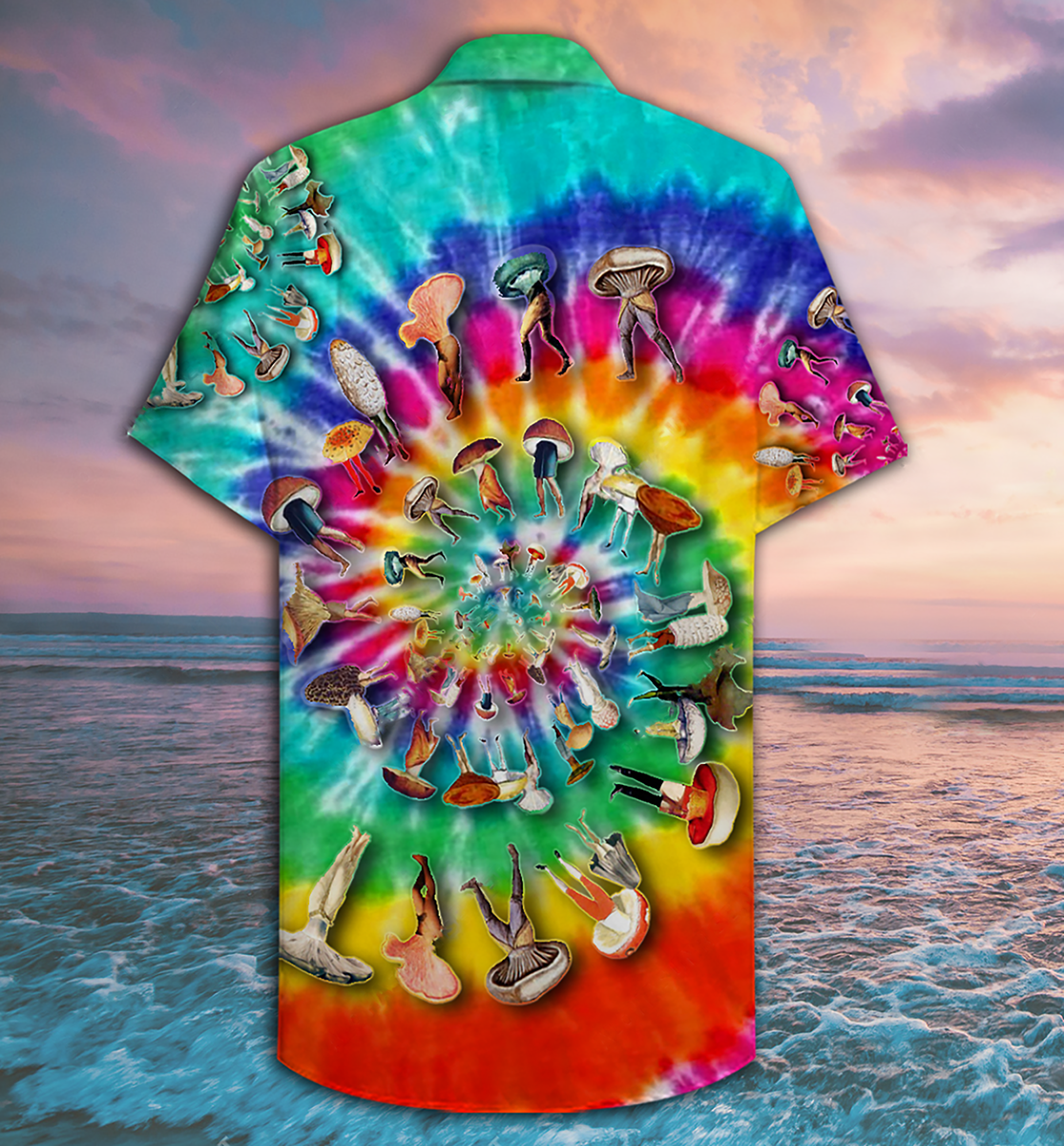 Hippie Mushroom Peace Life A Little Hippie - Hawaiian Shirt - Reefox