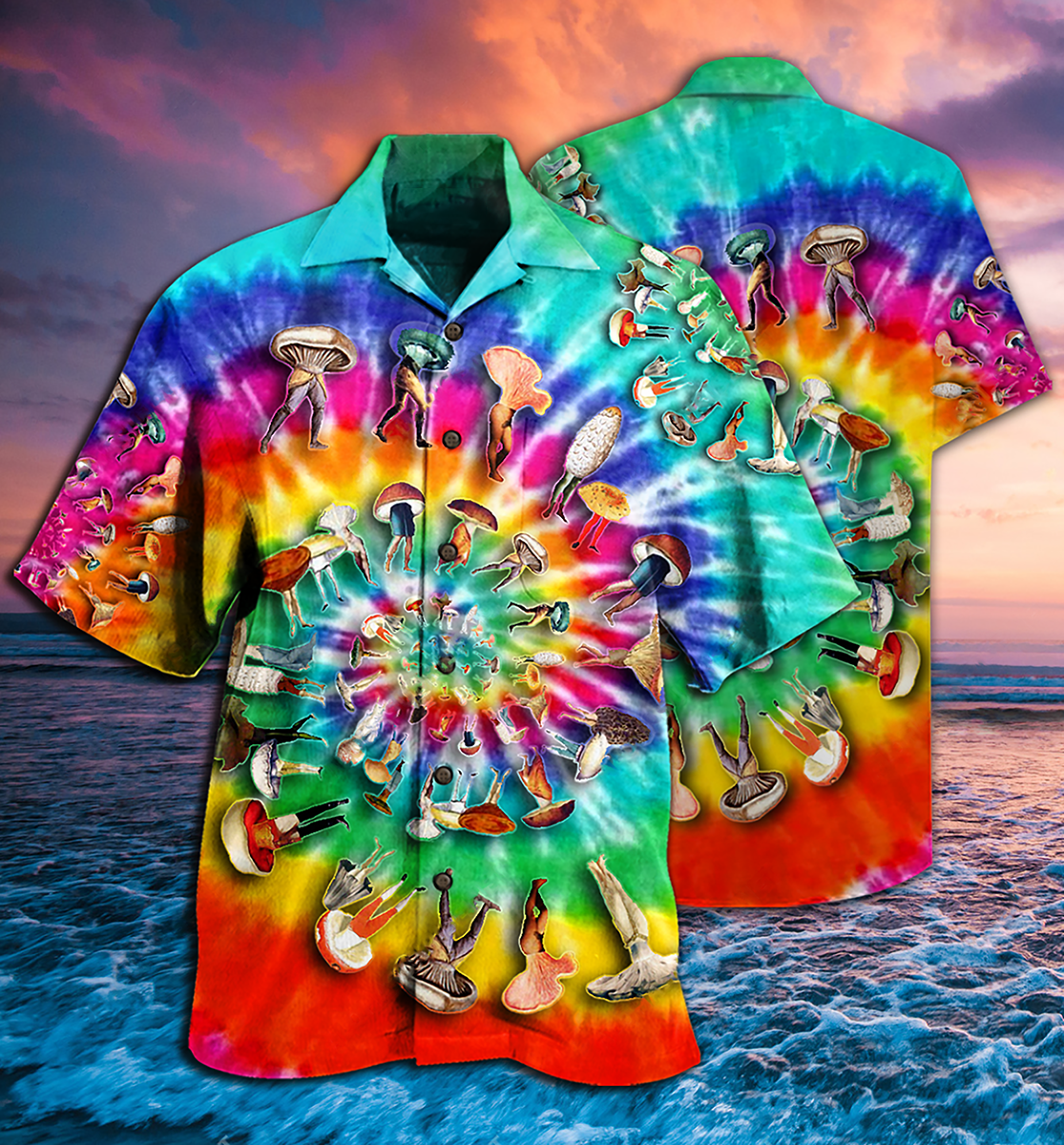 Hippie Mushroom Peace Life A Little Hippie - Hawaiian Shirt - Reefox