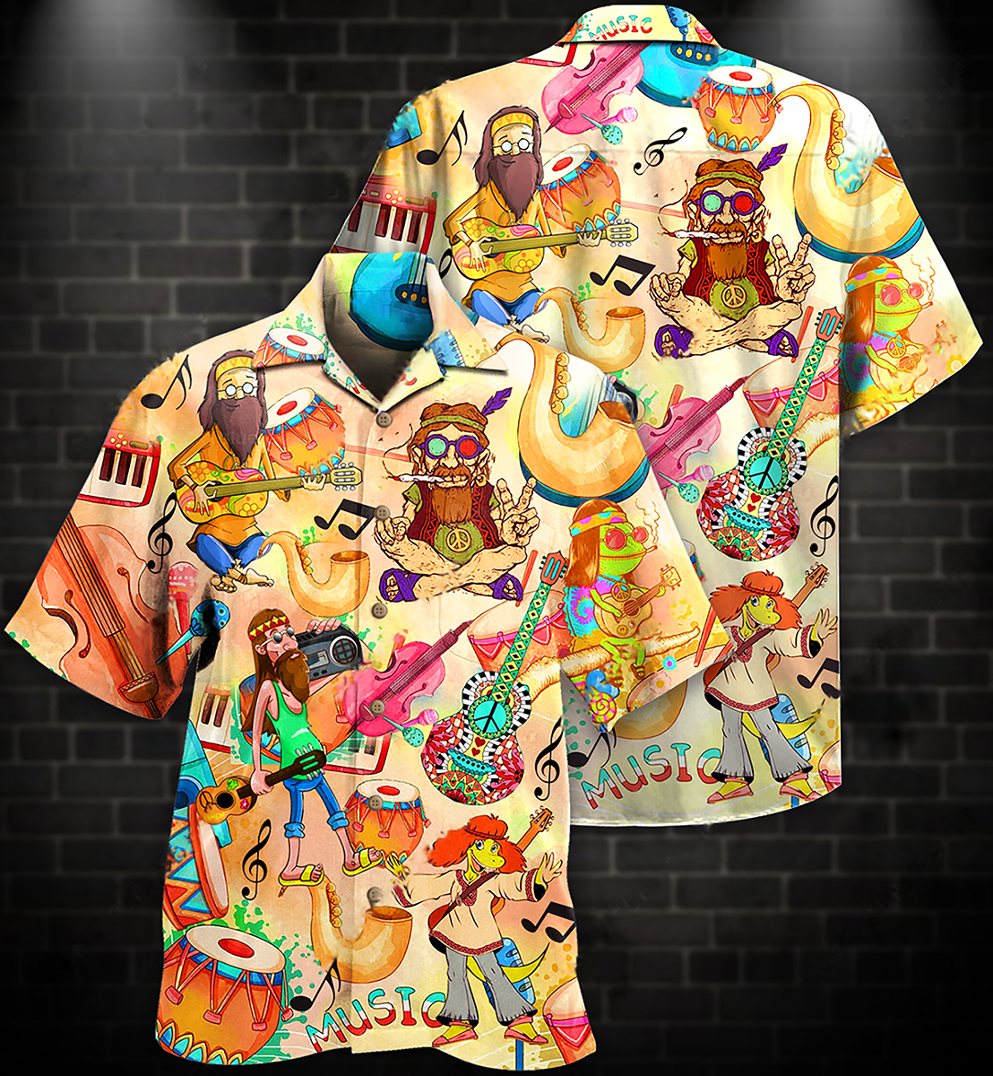 Hippie Music Funny Style - Hawaiian Shirt - Reefox