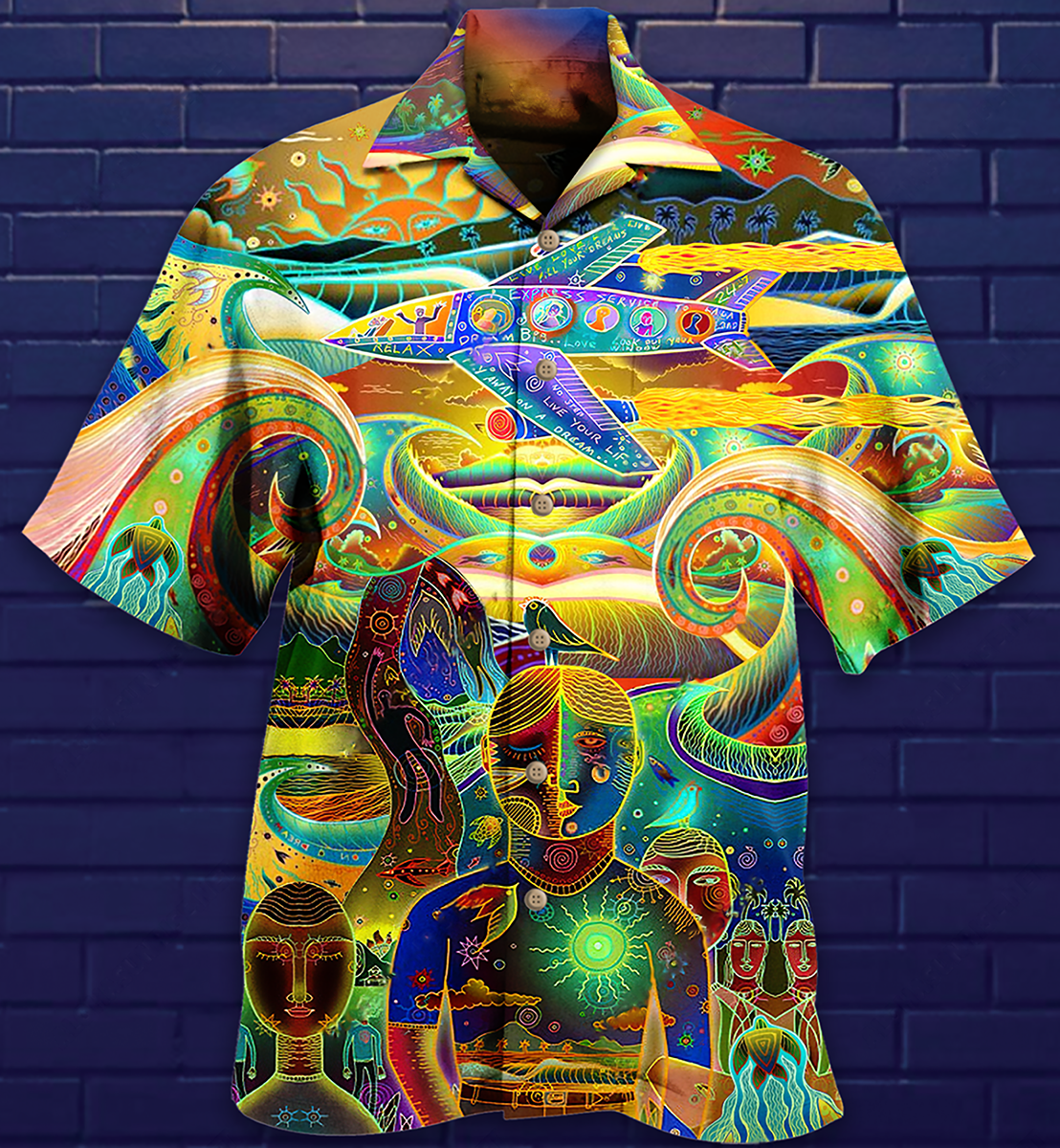 Hippie Peace Life Neon Color Amazing - Hawaiian Shirt - Reefox