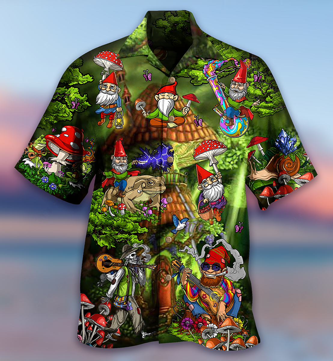 Hippie Mushroom Peace Love Life Color - Hawaiian Shirt - Reefox