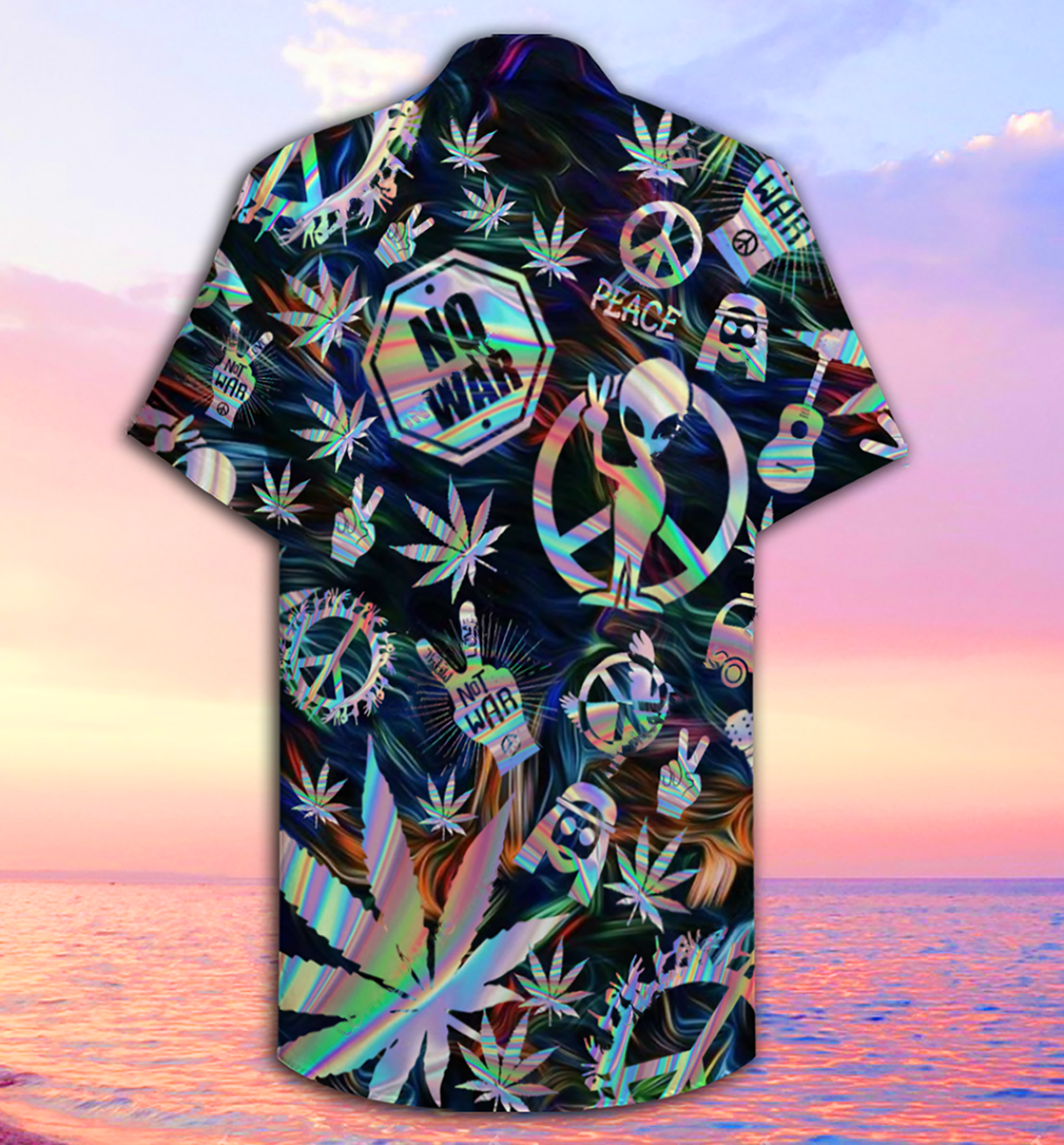 Hippie Alien Peace Life - Hawaiian Shirt - Reefox