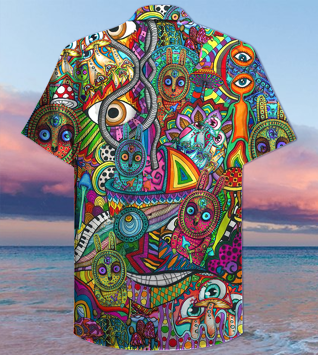 Hippie Mushroom Mix Peace Life Color - Hawaiian Shirt - Reefox