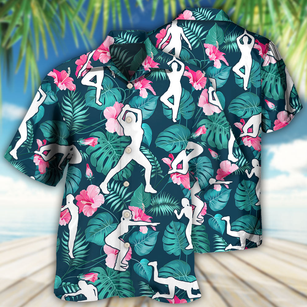 Aerobics Tropical Floral - Hawaiian Shirt - Reefox