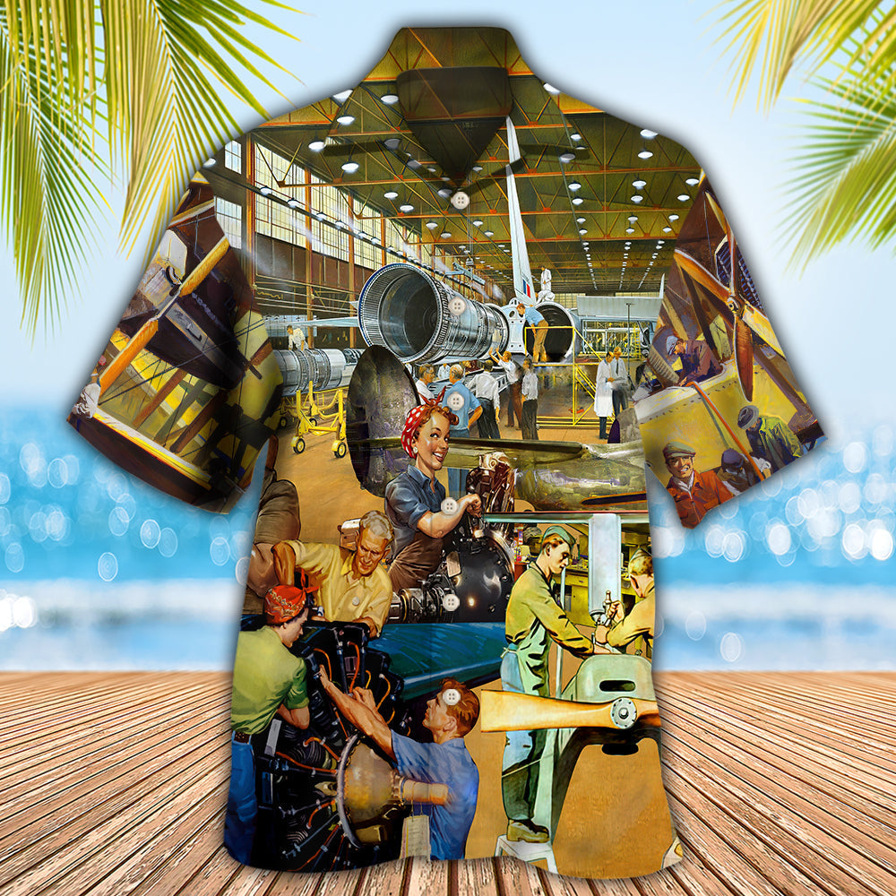 Aircraft Mechanic Style - Hawaiian Shirt - Reefox