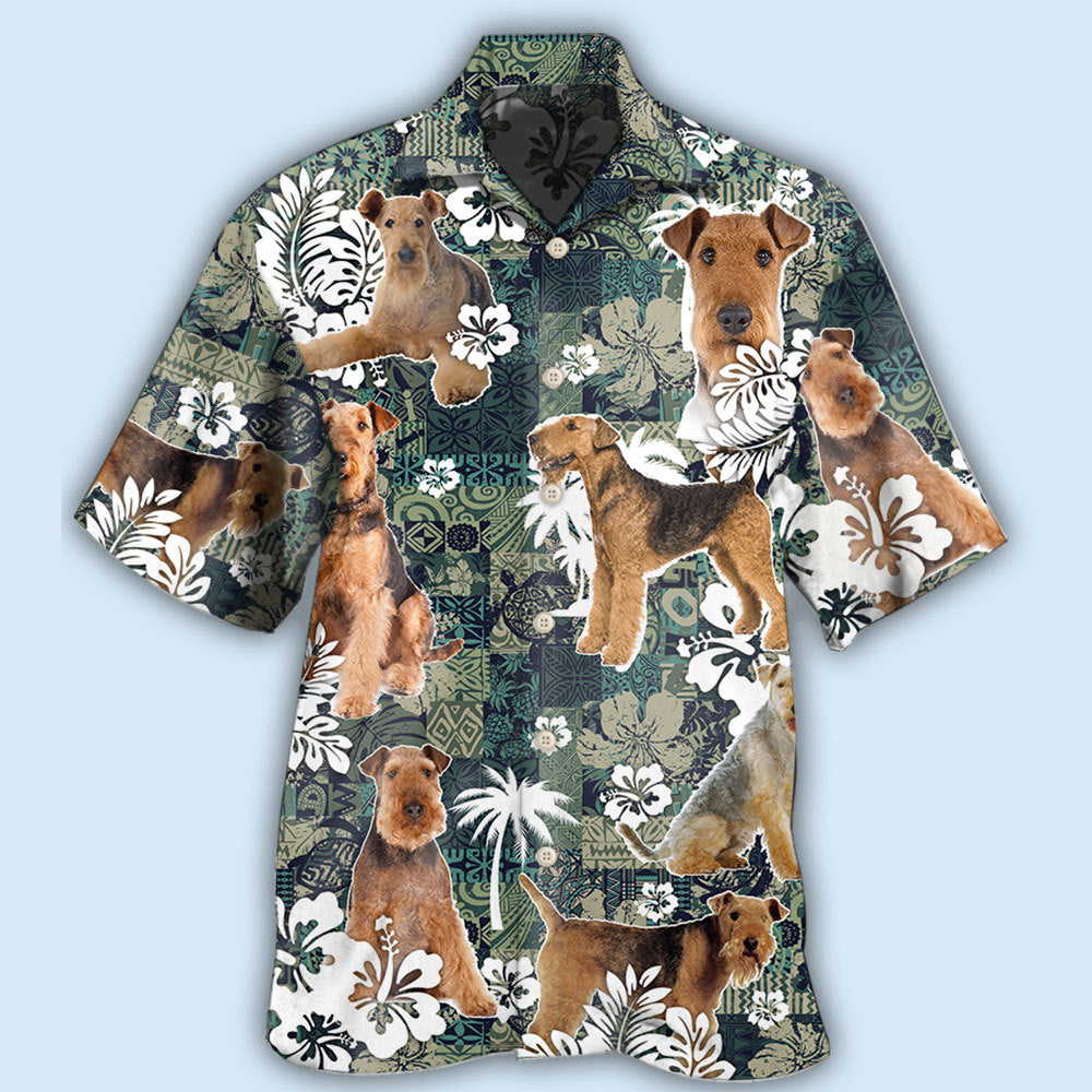 Airedale Terrier Dog Lover Tropical - Hawaiian Shirt - Reefox