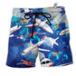 Beach Short / Adults / S Airplane Life Is Simple Eat Sleep Fly - Beach Short Reefox - Owls Matrix LTD