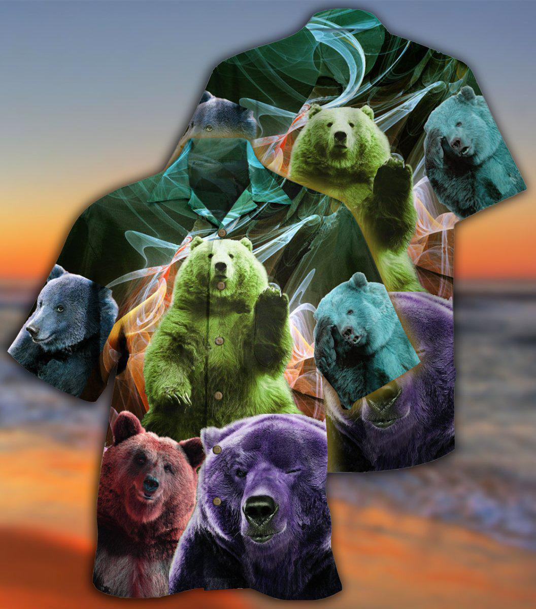 Bear Love Ligh Neon - Hawaiian Shirt - Reefox