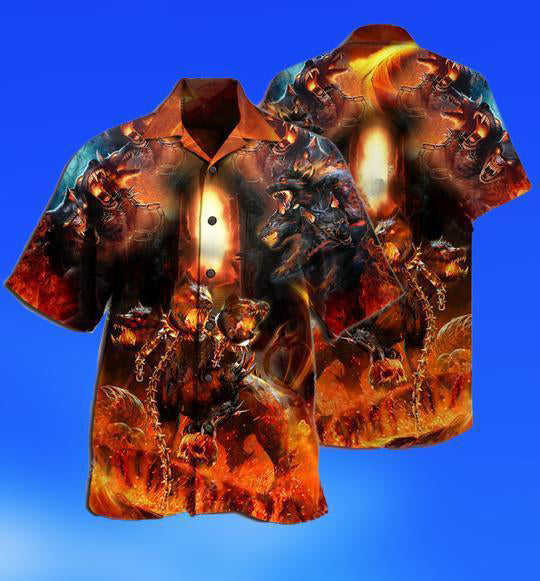 Viking Dog Amazing Cerberus Greek Mythology Style - Hawaiian Shirt - Reefox