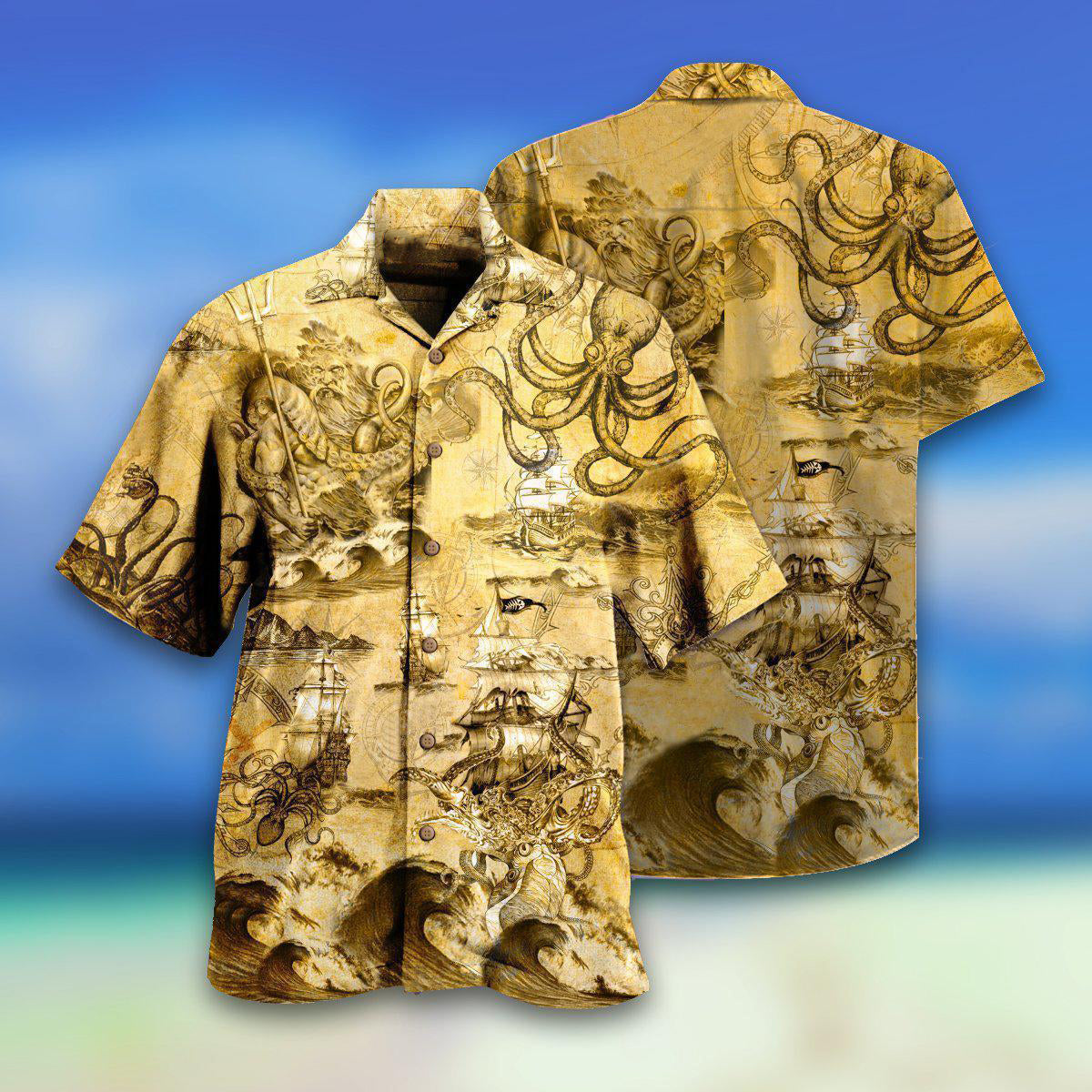 Octopus Amazing And Sail Retro - Hawaiian Shirt - Reefox