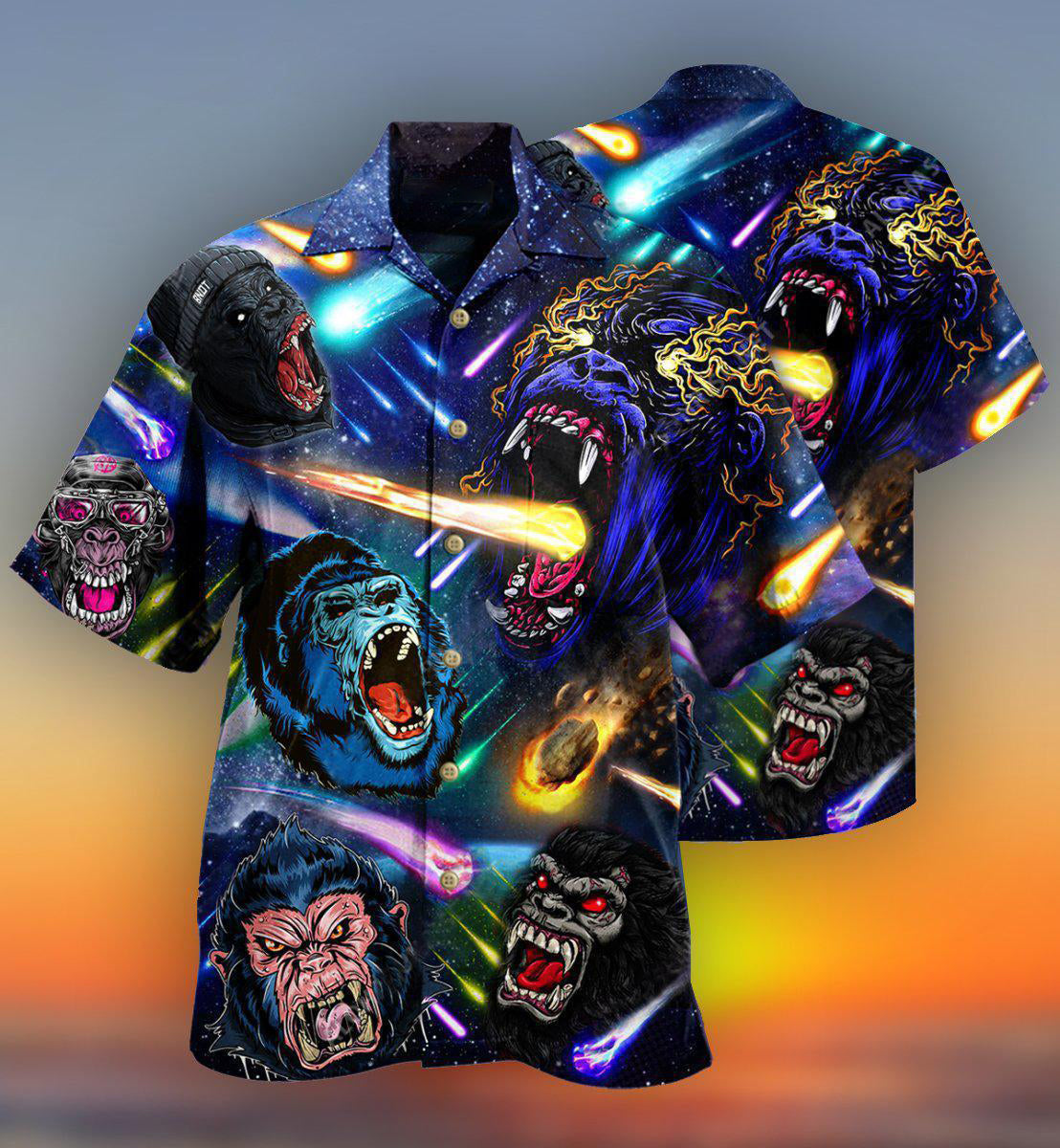 Gorilla Animals Amazing Screaming Gorilla - Hawaiian Shirt - Reefox