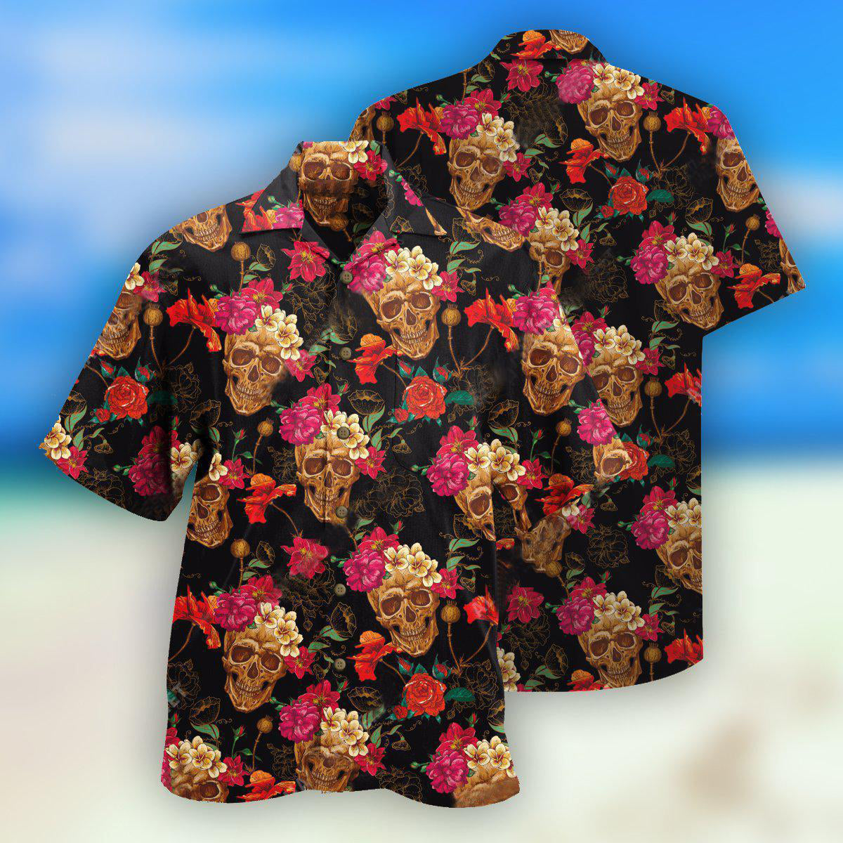 Skull Amazing Flowers Sugar - Hawaiian Shirt - Reefox