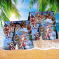 America Christmas Patriotic Santa Claus - Beach Short Reefox - Owls Matrix LTD